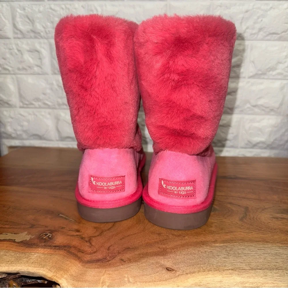 Koolaburra by UGG Pink Suede Faux-Fur Winter Boots |‎ Size 4